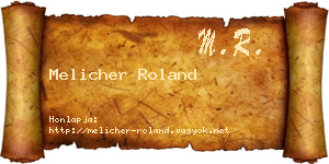 Melicher Roland névjegykártya